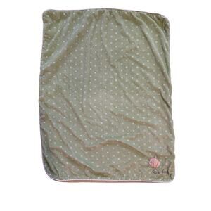 Just One Year Love Bug Bee Green Yellow Polka Dot Sherpa Baby Blanket Lovey